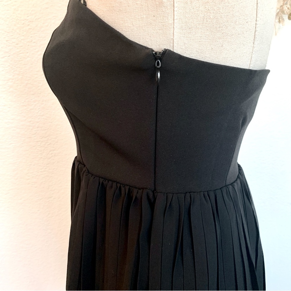 🖤 VICI Justina Strapless Mini Dress Sweetheart Neckline Black Chiffon - Picture 8 of 16